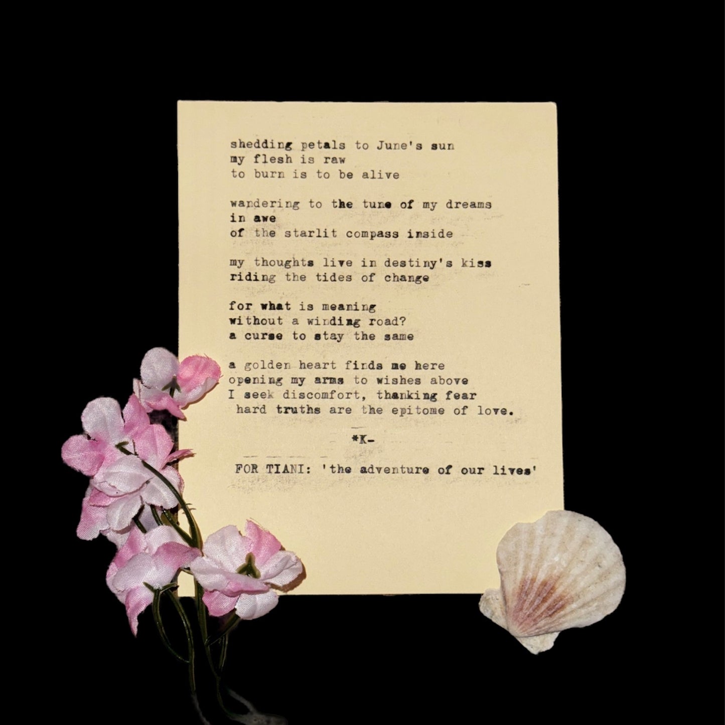 custom typewriter poem ꒰ა ☆ ໒꒱